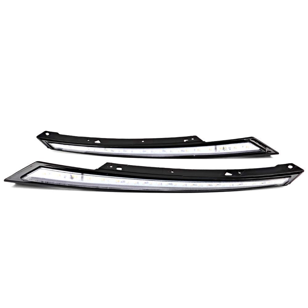 Black Eyebrow LED Lights with 2 Colors Compatible With 2016-2020 Honda Civic 10th Gen, White DRL/Yellow Sequential Turn Signal by IKON MOTORSPORTS, 2017 2018 2019