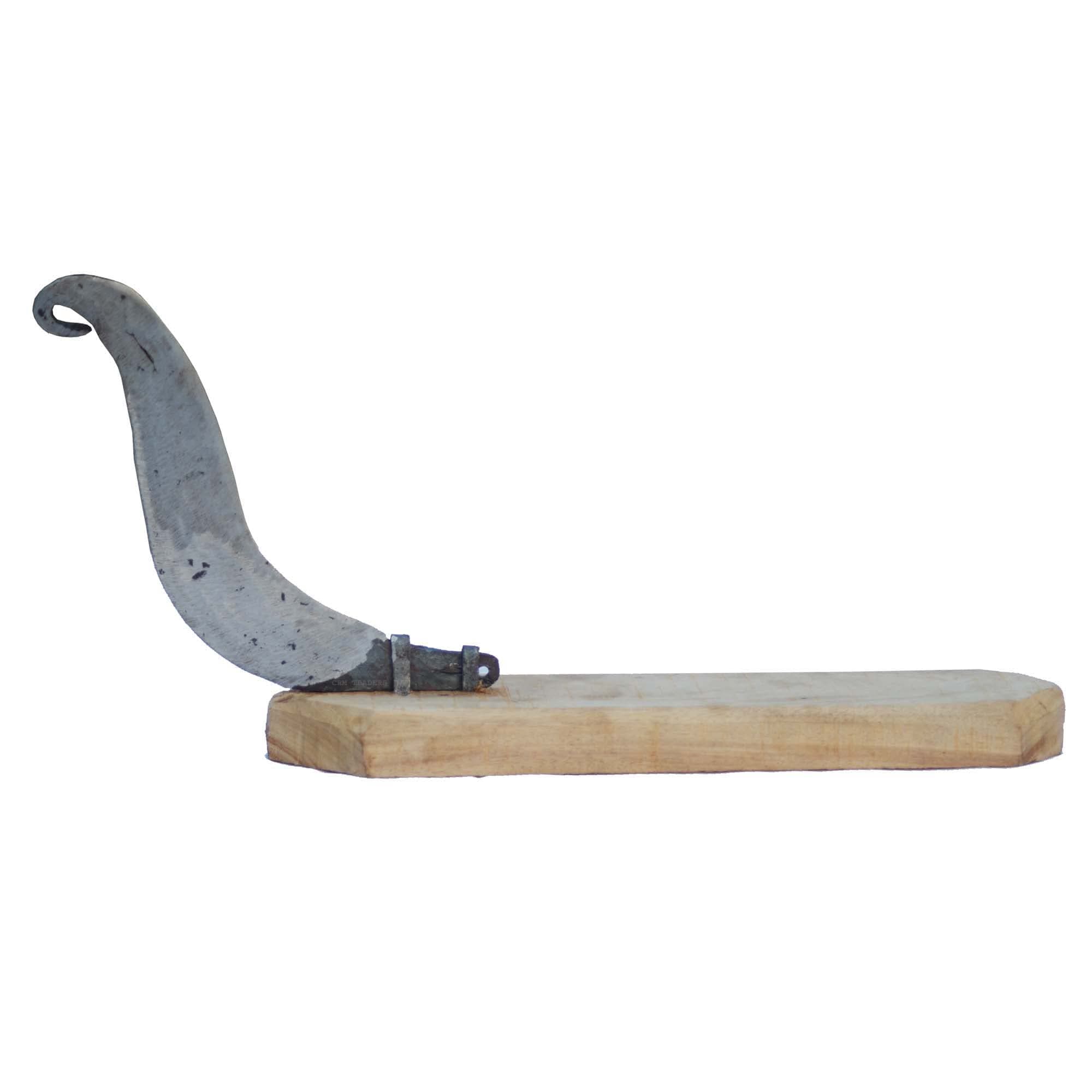 Folding Non Folding Iron Blade Vegetable Fruit Cutter Vili Boti Aruvamanai Kathipeeta Wooden Board Perfect for Your Kitchen ((Small Non Folding))