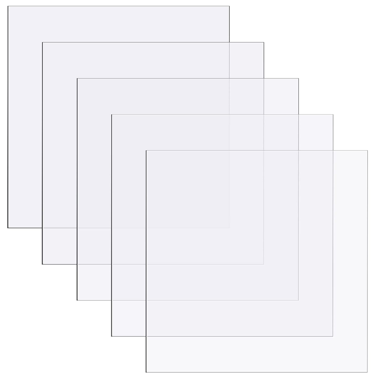 Zonon 5 Pieces Polycarbonate Sheets Transparent Plastic Boards 12 x 12 x 0.02 Inches Clear Plastic Sheet Shatter Resistant Plastic Sheets for DIY Crafts Document Picture Frames