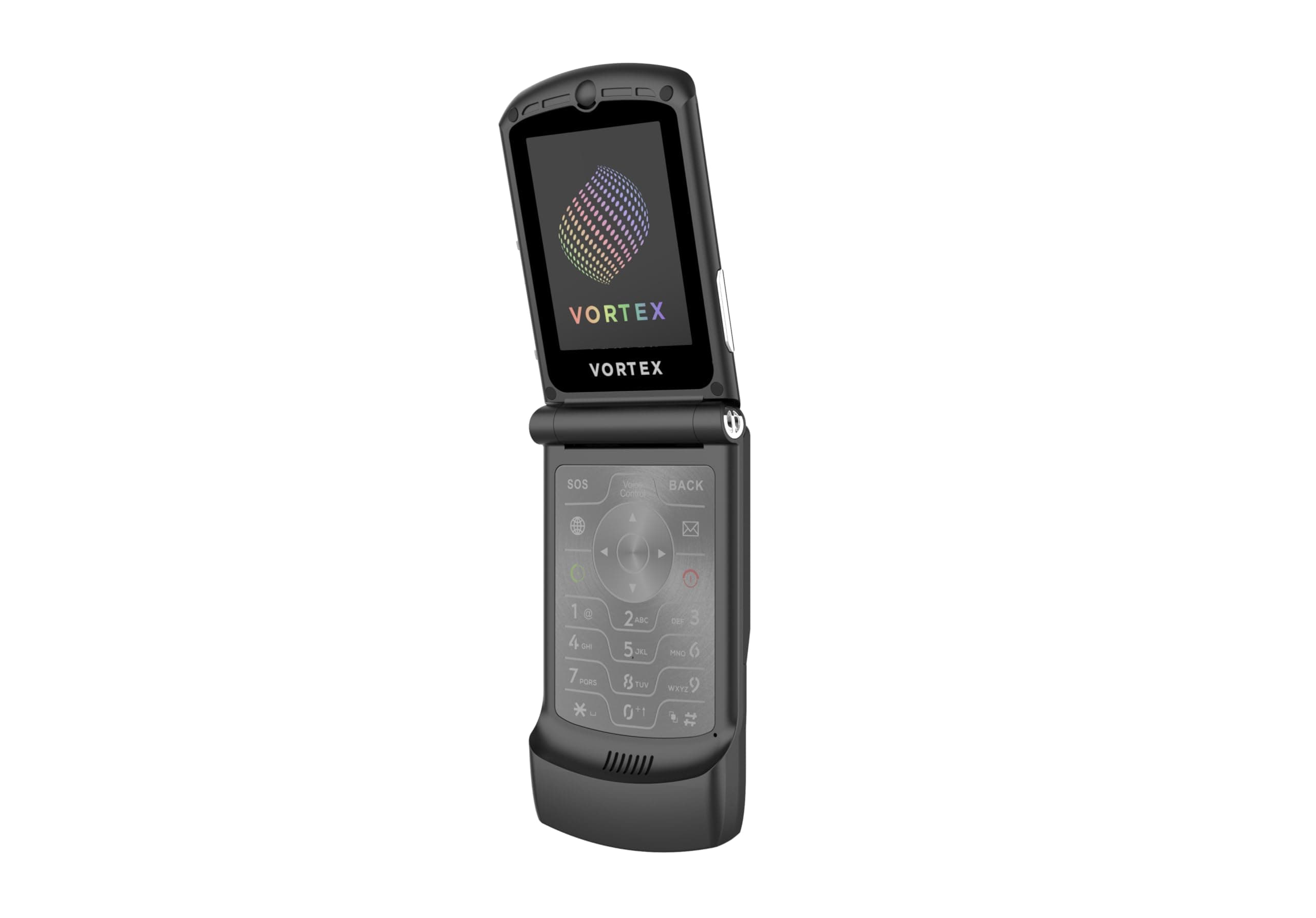 Vortex V3 4G LTE Flip Phone | Dual Display 2.4” Main + 1.2” Sub | Android 11 Go | Quad-Core 1.5GHz | 2GB RAM + 16GB Storage | Removable 1000mAh Battery | Type-C Charging