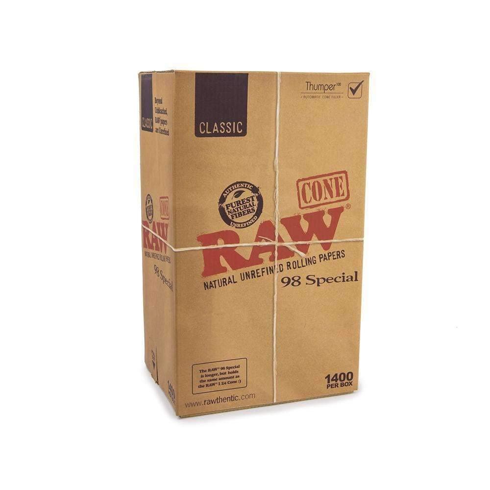 Classic Natural Unrefined Rolling Papers - Pre Rolled Cones - 98 Special Size - 1400 Cones Per Box