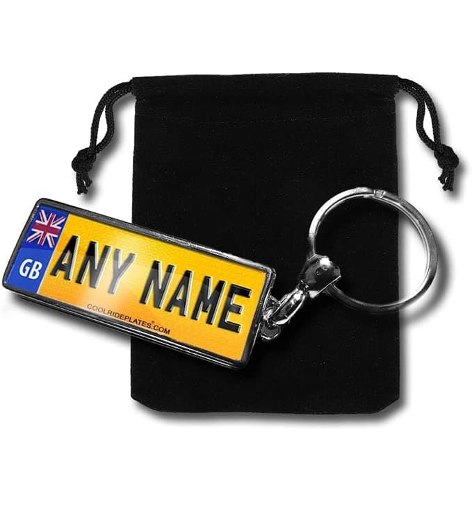 Double Sided Personalised Number Plate - Licence Plate Keychain - Custom Mini Car Plate Keyring with Name - Ideal for New Car Owners or Just Passed Driving Test Gift