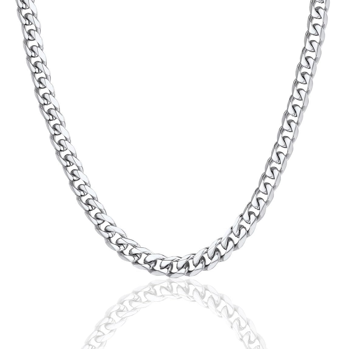 Stainless Steel Cuban Link Chains for Men,Silver/Black/Gold Plated Miami Cuban Chain Necklace 3/6/9/12mm Width,14"-30" Durable Mens Jewelry Gifts for Father's Day Valentine's Day Christmas