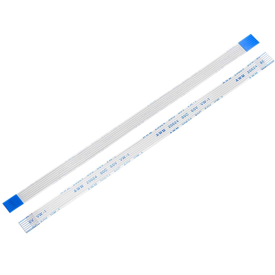 sourcing map Flexible Flat Cable,150mm 1mm Pitch 6 Pins FPC FFC Flexible Ribbon Cable for LCD TV DVD Player 10Pcs (A type)