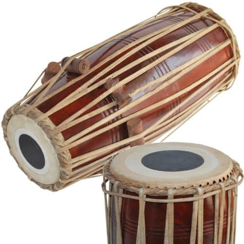 Sai Musical Solid Wood HM-0110 Hand Made Mridang - North Indian Brown Color - A Musical Instrument