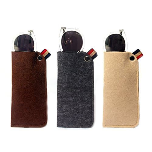 polemaxFelt Glasses Case 3 Pack Portable Soft Slip In Eyeglass Glass Sunglasses Pouch Holder