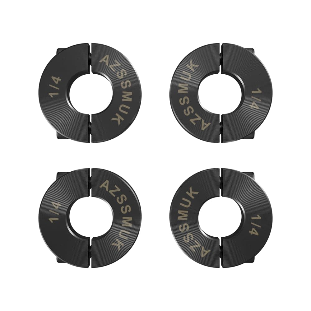 AZSSMUK Bore 1/4" Shaft Collar Double Split Axle Collar Clamp of Carbon Steel Set Screw,4-Pieces