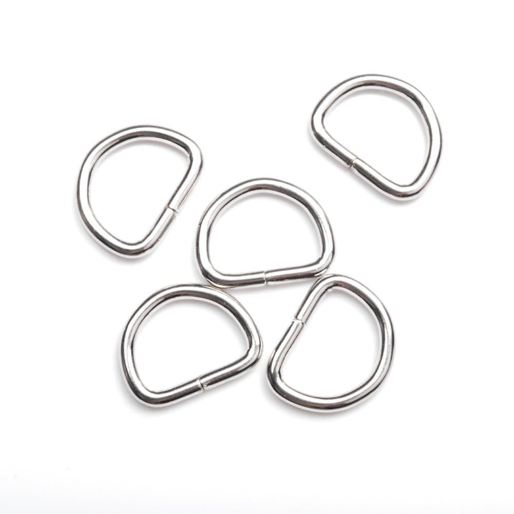 CooBigo 100 Pack 1/2" Dee Rings D-Ring Metal Buckle Strap Sewing Accessories FLQ051-E