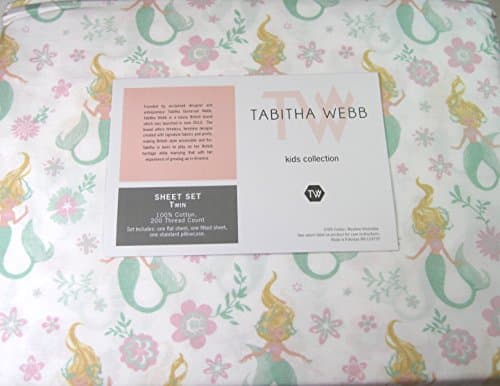 Tabitha Webb Kids Collection 3 Pc. Twin Sheet Set Mermaids 100% Cotton