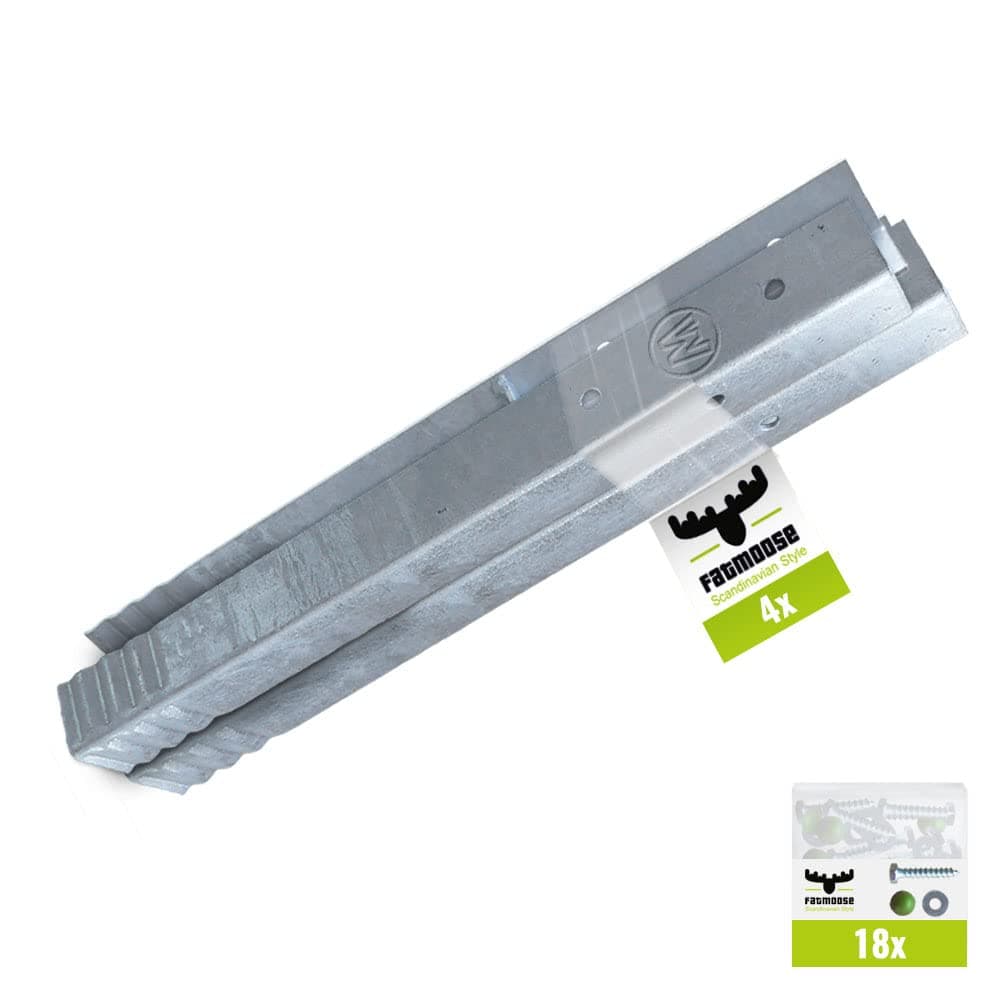 FATMOOSE Ground Anchor Set 4 Pieces ProFix Angle Anchor for Climbing Frame, Climbing Tower, Stilt House and Tree House