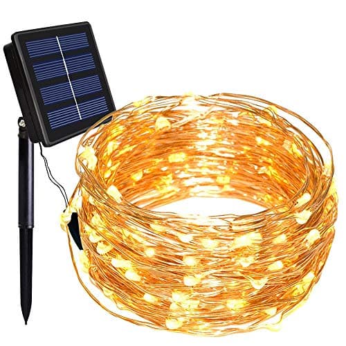 Joomer Fairy 120 LED Solar String Lights, Warm White