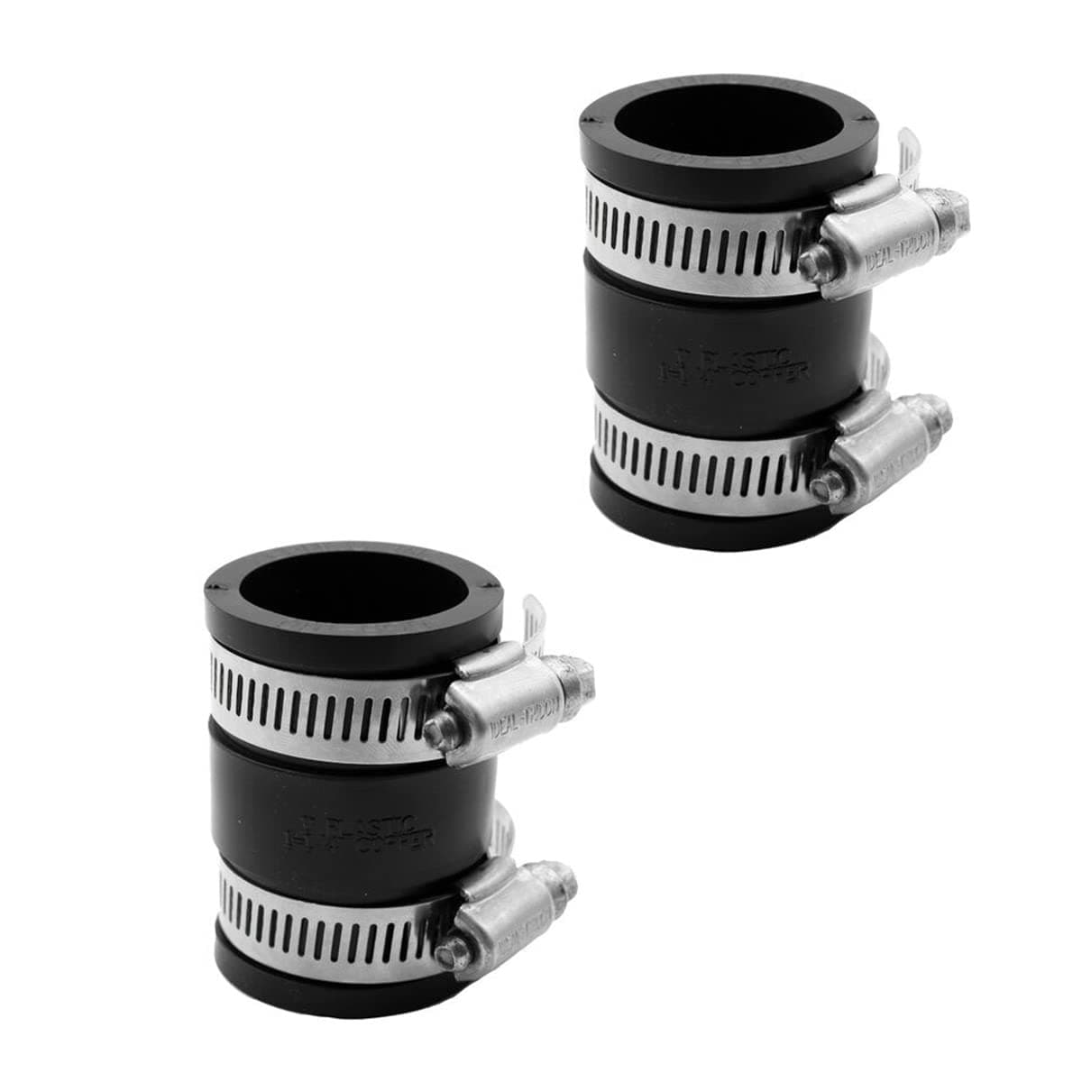 Fernco 1056-100 1-in. Flexible PVC Pipe Coupling for Plastic and Copper Plumbing Connections, 2-Pack