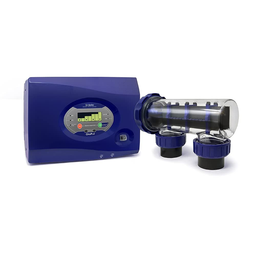Circupool SJ-20 Complete Salt Water Chlorination System for Swimming Pools. 2021 Model with 0.87 lb. output,5 Year Warranty; no DIY penalty.