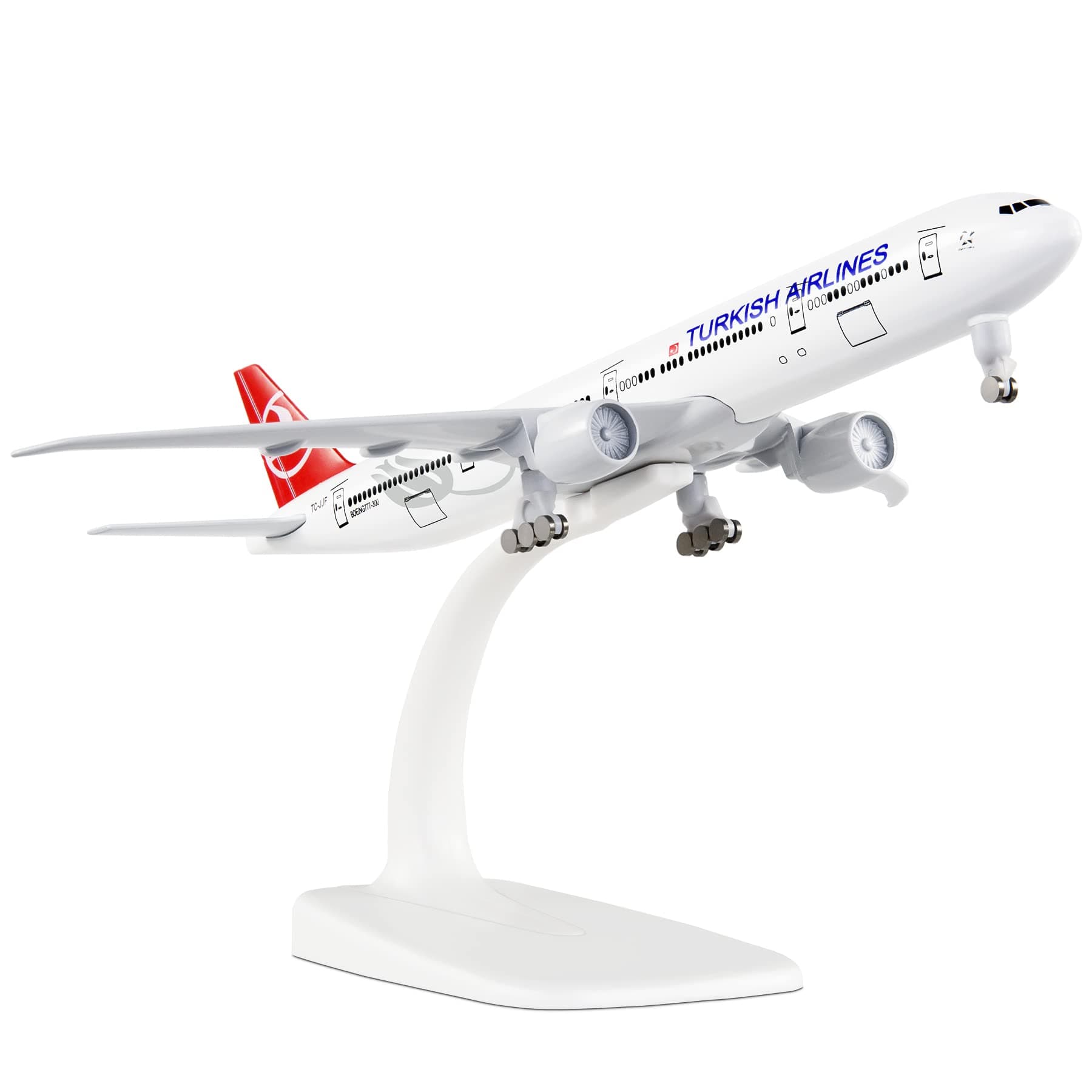 1/300 Scale Turkish Boeing 777 Model Plane Diecast Model Aircraft Kits for Collection and Gift