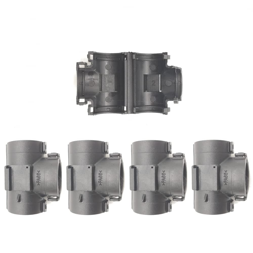 3-Way Wire Loom Tubing Connector Openable Tee Joint for 1/4 inch Wire Conduit (5-Pack)