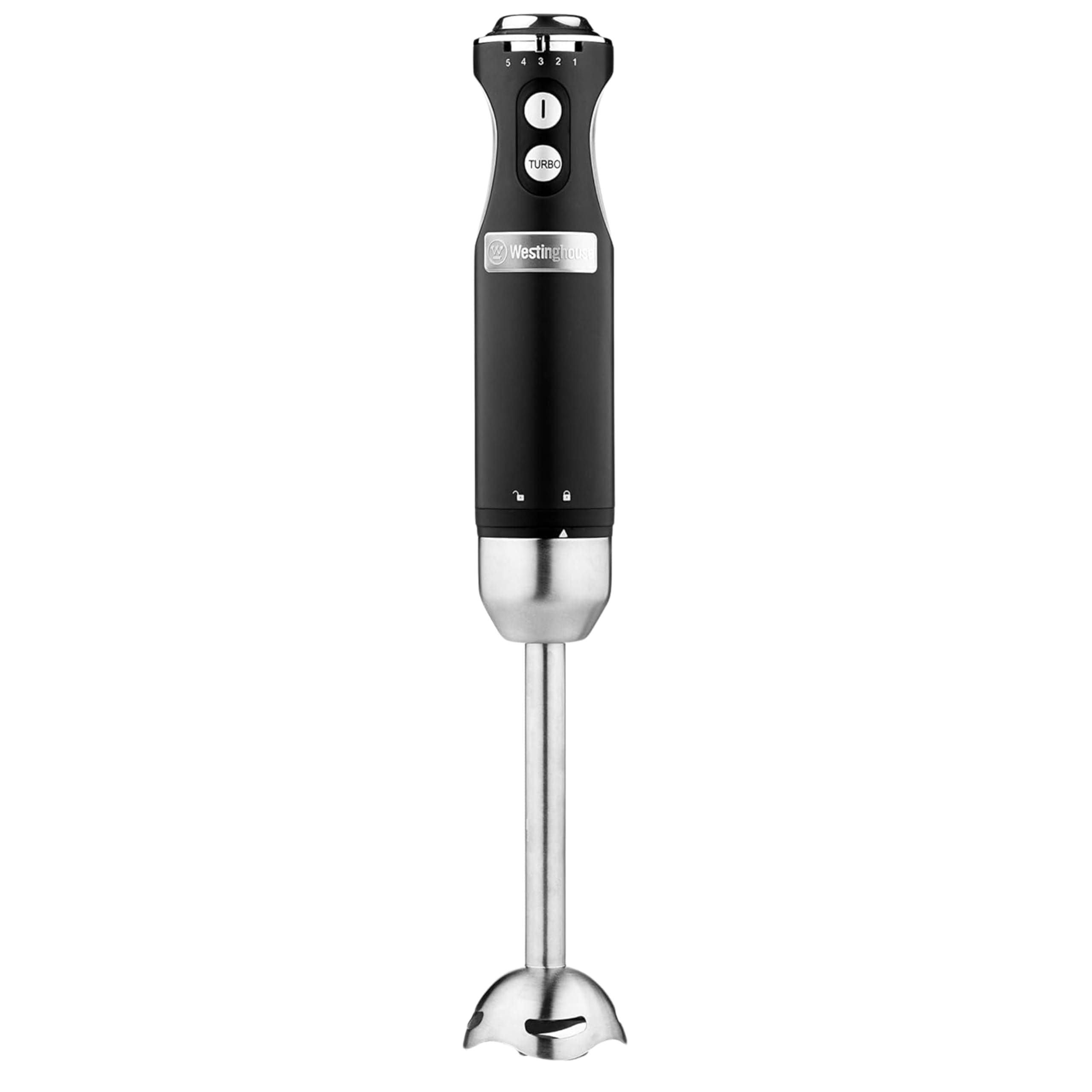 Retro Hand Blender - 600W Handheld Stick Blender for Kitchen - Stainless Steel Electric Soup Blender - Food Mixer with Various Speeds and Turbo Setting - Black