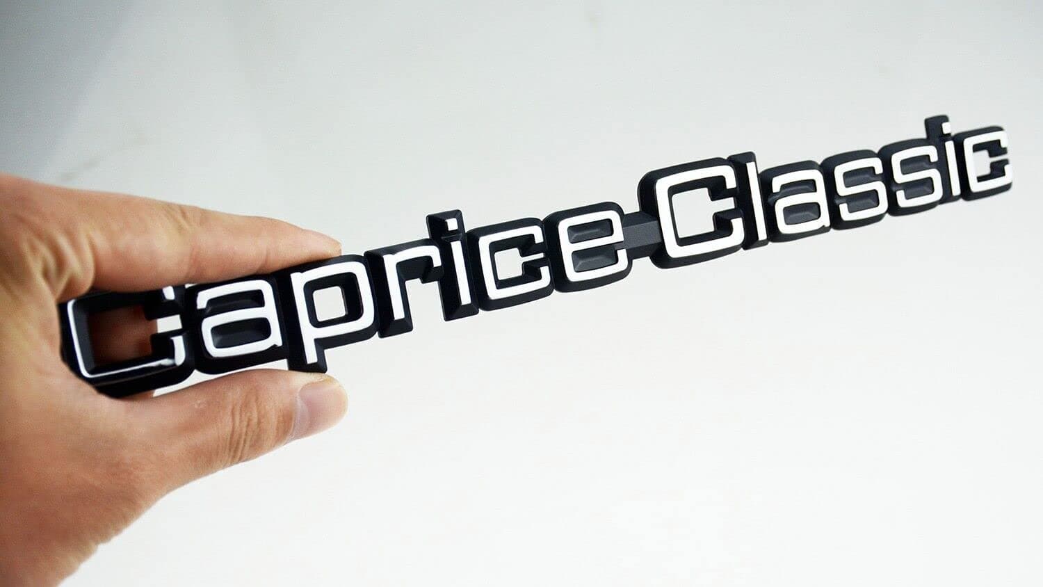 1Pc Caprice Classic Trunk Lid Emblem 3D Letter Plastic NamePlate Car Badge Sticker Replacement for 1980-1990 Caprice-Classic Brougham LS 20606499 (Silver Black)
