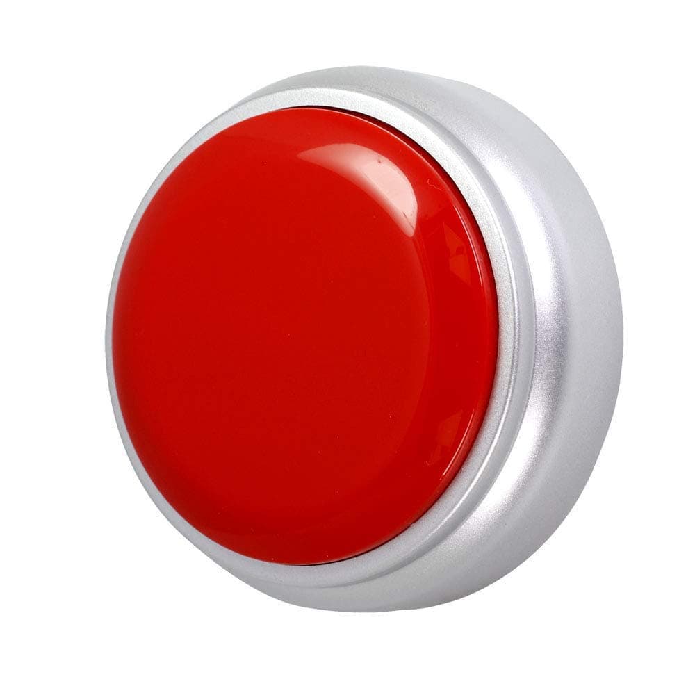 Neutral Recordable Button -Record Talking Button ,Premium 30S Voice Recordable Button Sound Effect Button with Play Back (Red+Silver)