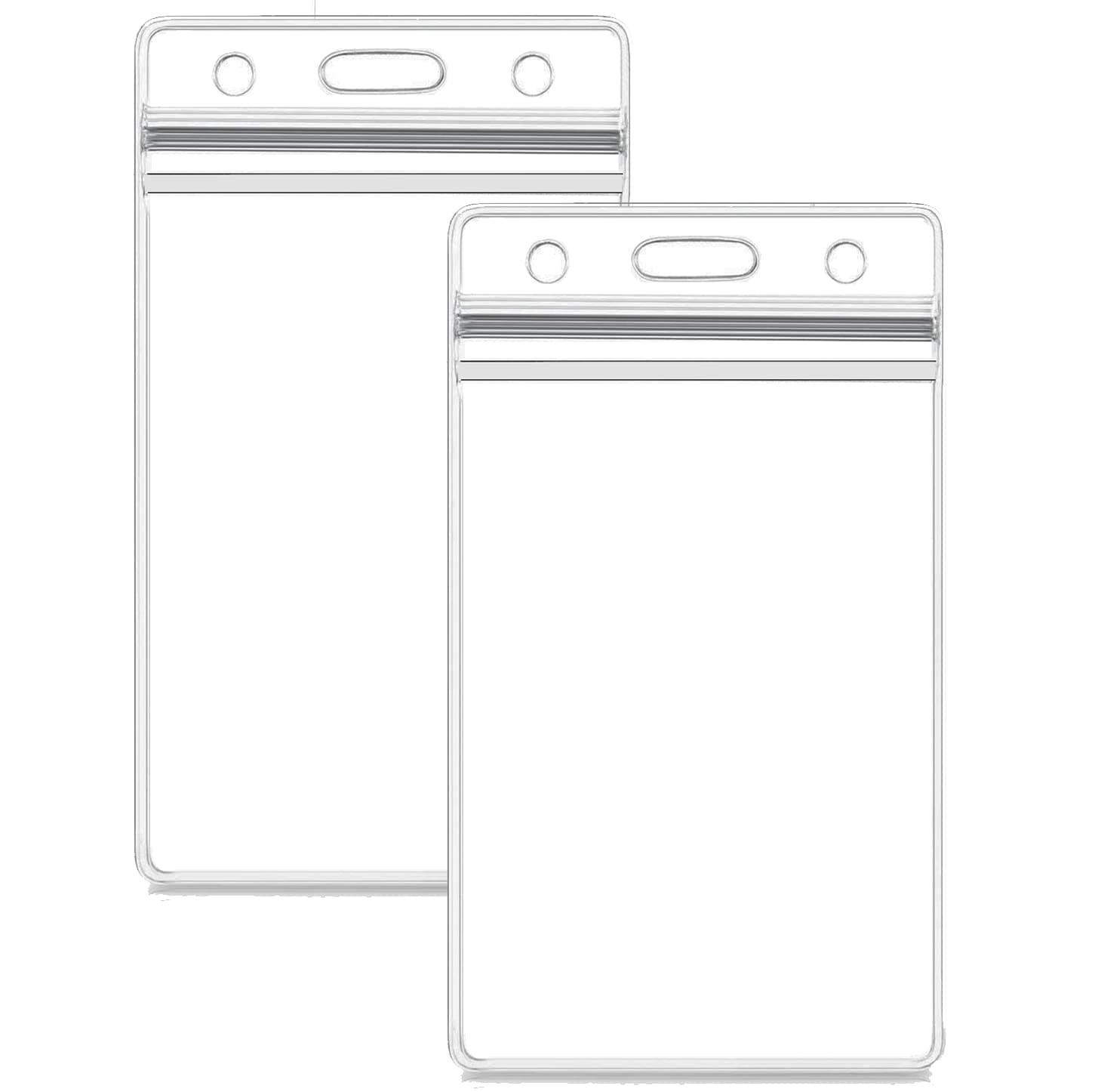 6 Pack Vertical ID Card Name Tag Badge Holder with Waterproof Type Resealable Zip (Vertical ID, 6 Pcs)