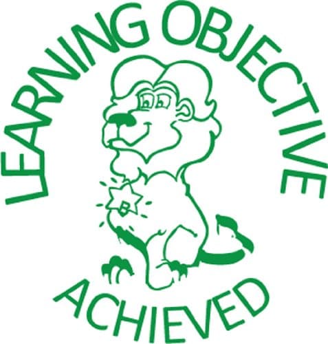 "Learning Objective achieved" Self inking teacher reward stamp X12135