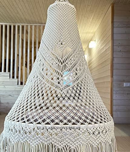 Generic Hanging Macrame Swing Chair (Swing Only) - 100% Cotton Rope & Iron Frame - 72" x 72" - 330 lbs Max Weight - Picture Color