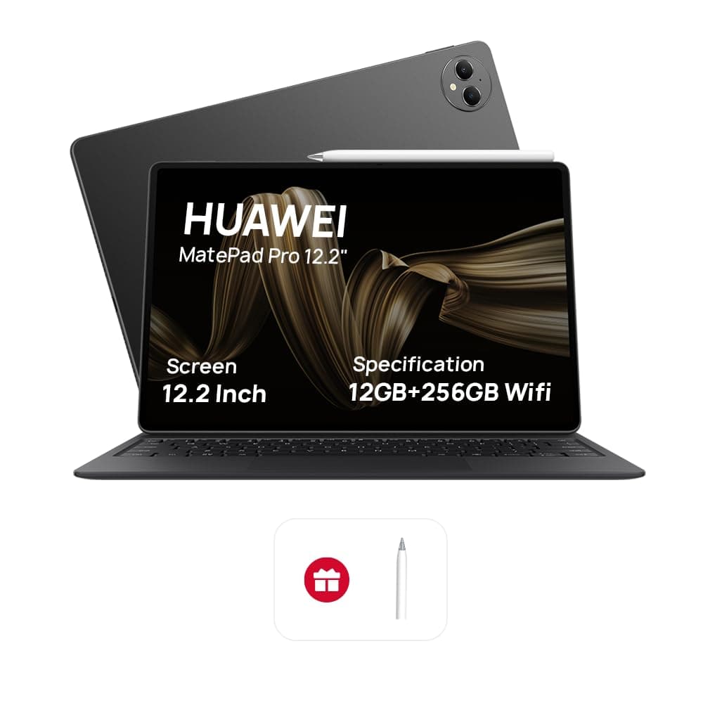 HUAWEI MatePad Pro 12.2" Tablet, OLED 144 Hz FullView Display, Large battery, Super Charge, Wifi, 12GB+256GB, HUAWEI Glide Keyboard, Professional GoPaint APP, M-Pencil, Black
