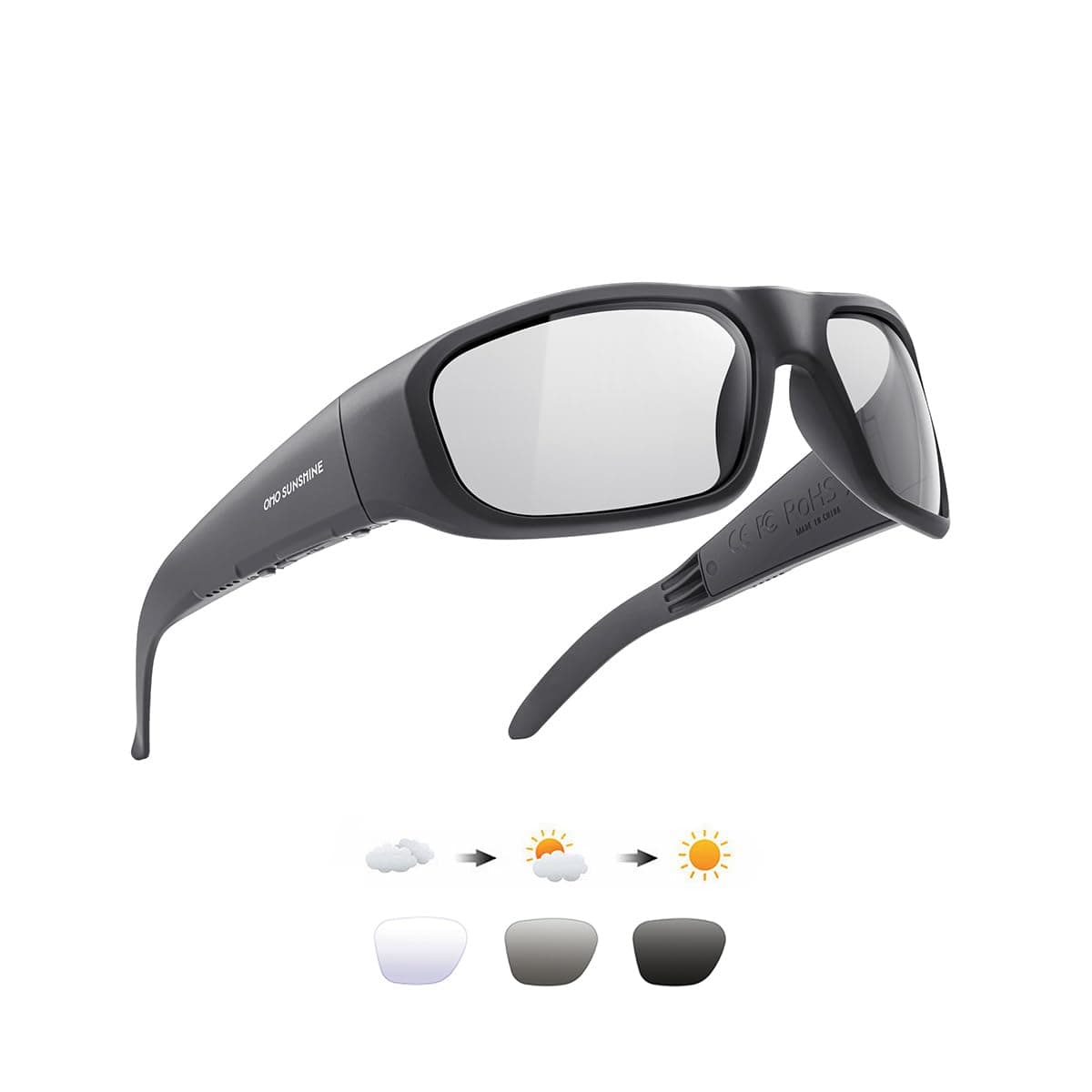 Bluetooth Audio Sunglasses, Lightweight Open Ear Sport Glasses, 10H Playtime,Water Resistant with Voice Control