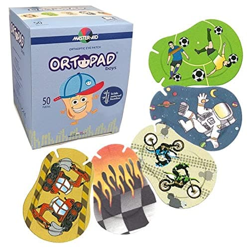 Bamboo Boys Eye Patches, 50/Box (Junior Size, 0-2 yrs) Racing Flames Pack