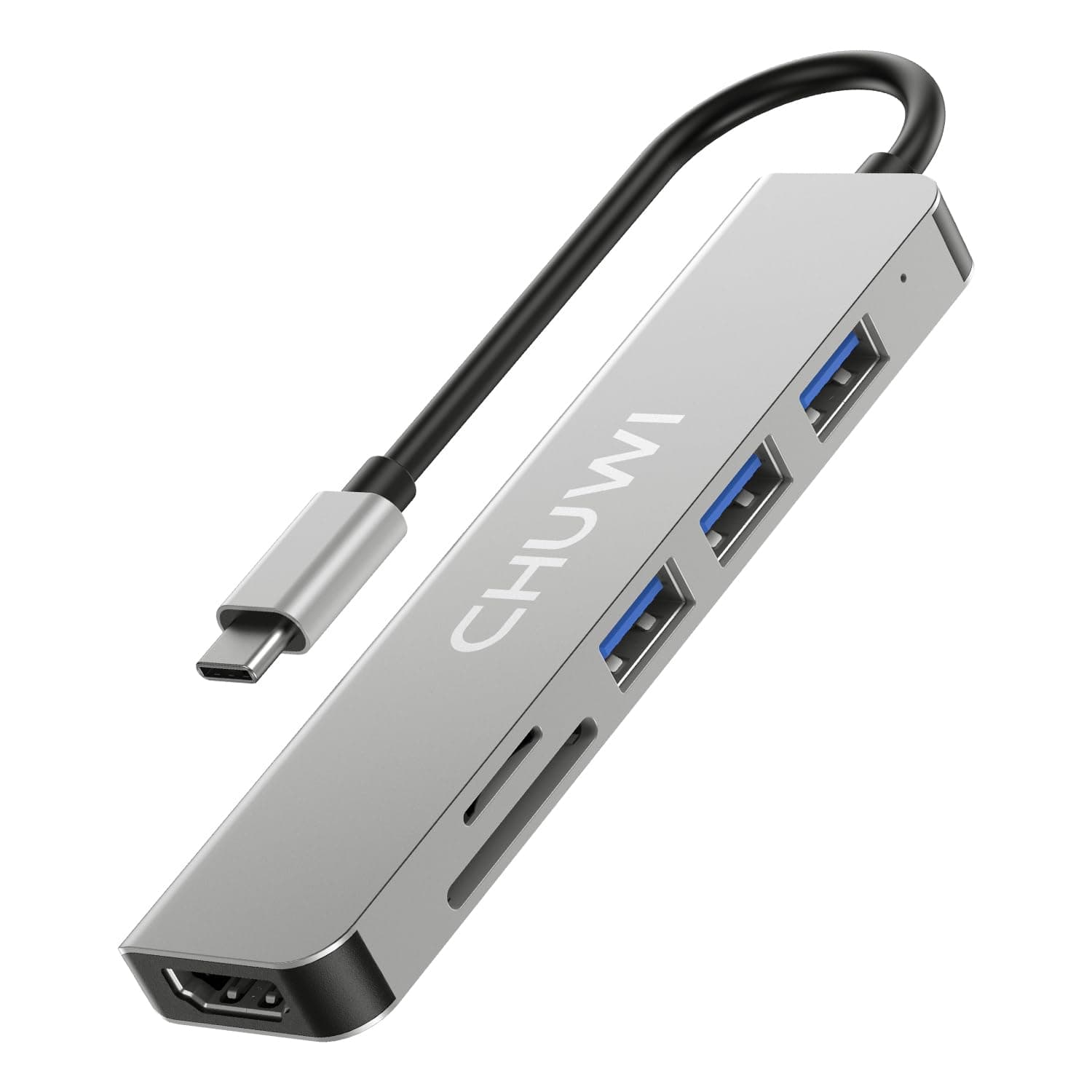 CHUWI USB C Hub, 6 in 1 USB C to HDMI Splitter, 4K HDMI Port, SD/TF Card Reader, USB 3.0 Data Port, Fast Data Transfer, for MiniBook X/Hi10 X2/FreeBook/Hi10 Max, Laptops, Tablets and Phones