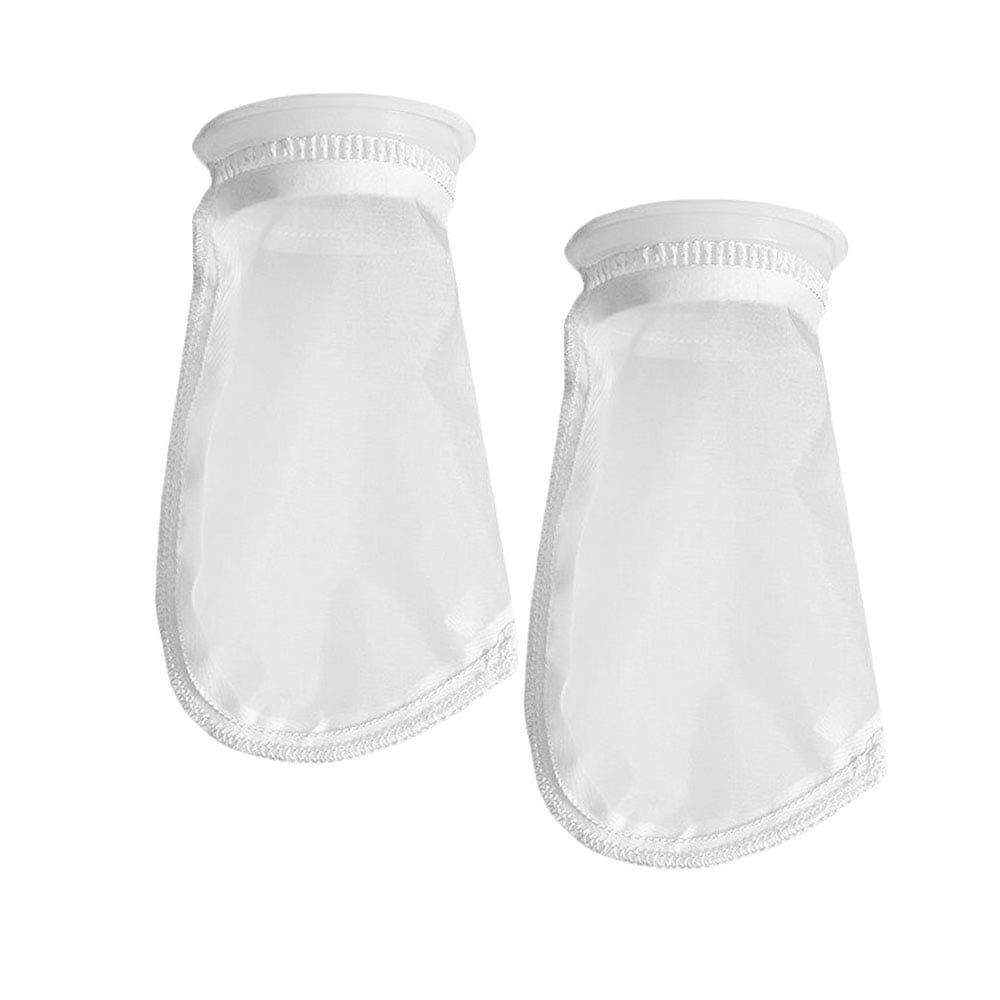 2 Pack 50/100/200/300/400/500 Micron 4" Plastic Ring, 9" Short Bag Nylon Mesh 4 Inch Filter Socks Bags for Aquarium Marine Reef Sump (200 Micron 4" Nylon Filter Sock)