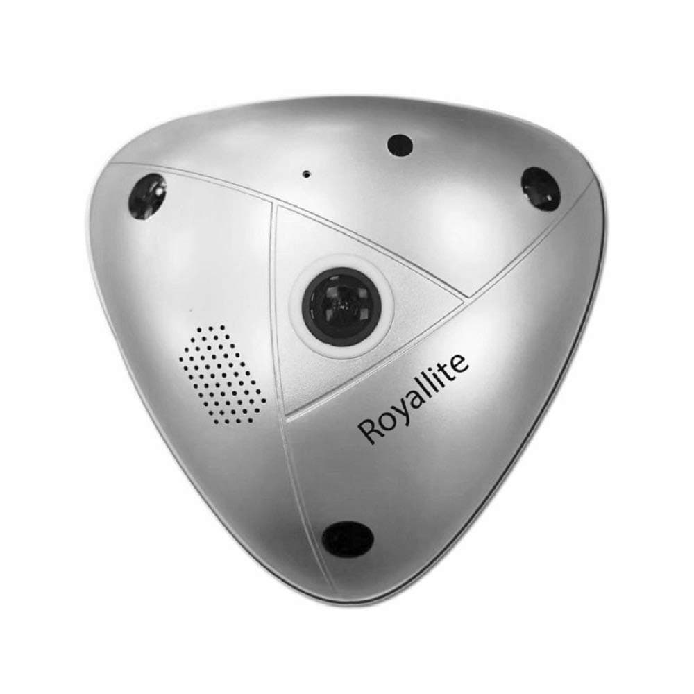 Royallite Full View WiFi 360 Degree Two Way Audio Panoramic Mini 3MP Fisheye Wireless Smart IP VR Camera App-liveyes (Black) (Grey)