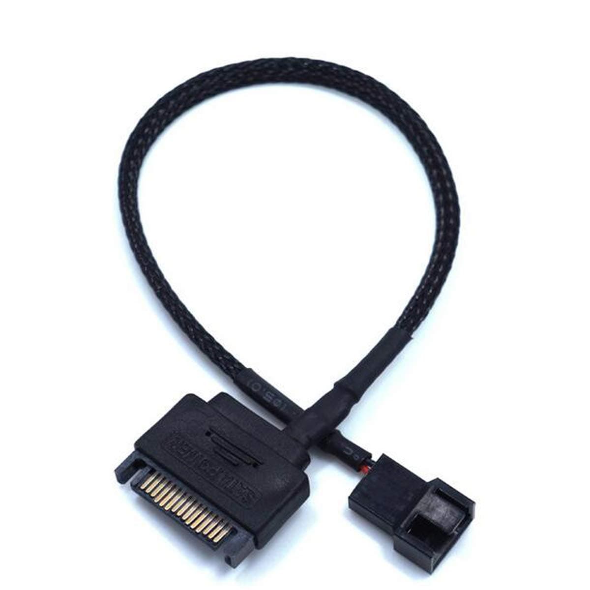 OPSFALCON 2 Pack SATA to 3 Pin / 4 Pin PMW 12V PC Case Fan Power Adapter Cable, 3-Pin or 4-Pin (PWM Connector) to 15 Pin SATA Computer Cooler Cooling Fan Power Cable