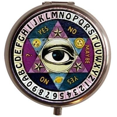 Retro Psychobilly Ouija Board Eyeball Pill Box Case
