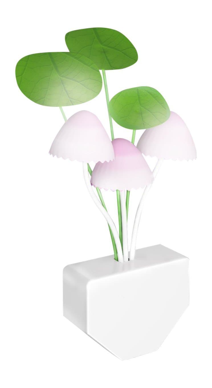 LED Night Light By Lighting Dynasty- Led Light For Kids- 3 Colorful Mushroom Shaped LED Lamps With 3 Different Color Changes- Works Automatically In The Dark- Energy Saving LEDS- Wall Plug Night Light