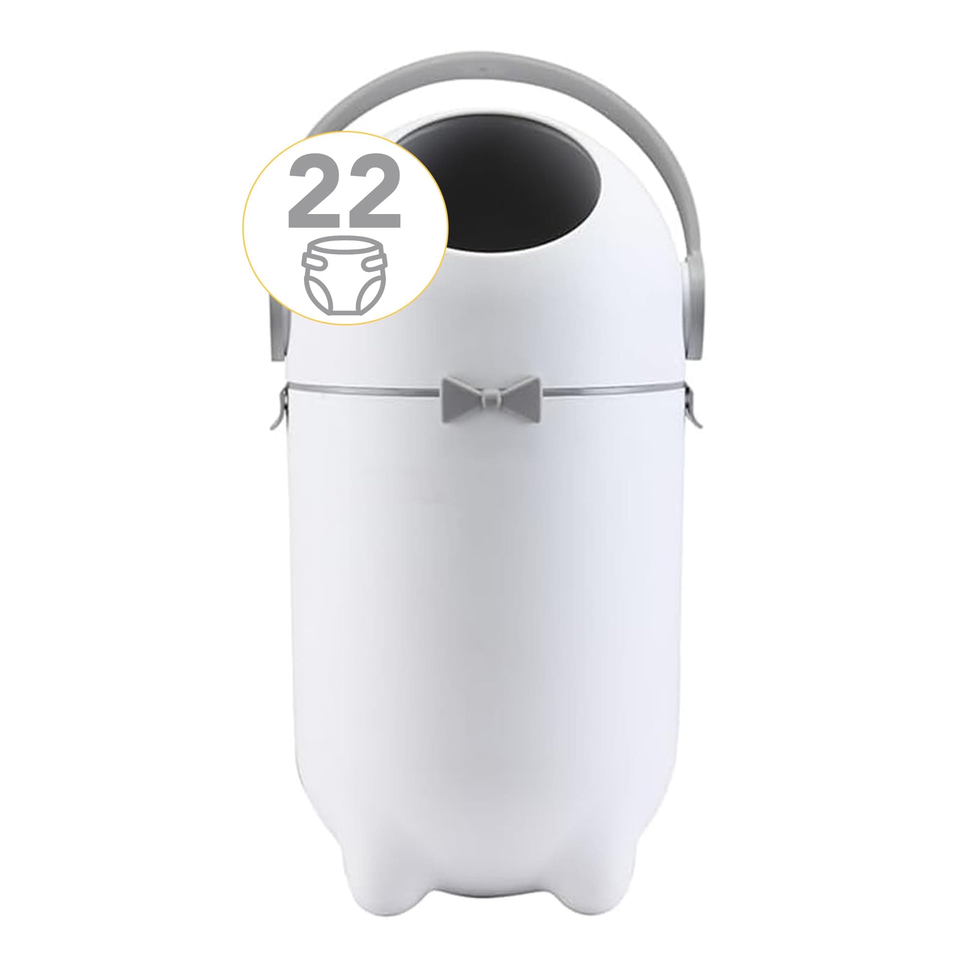 Diaper Pail - Magic Diaper Trash Bin - Diaper Disposal for Home Use - Use Any Bag - Durable and Odorless - White - Maxibaby