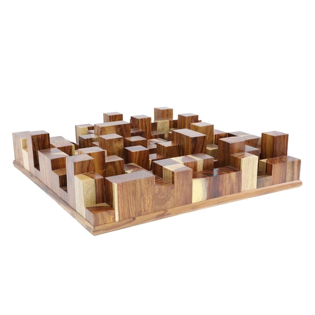 Timber AcousticsSkyline Sound Diffuser | Sound Diffusion | Pine-wood | Noise Reduction and Acoustic Room Treatment (Single) (60 X 60 X 12 cm) (Sheesham)