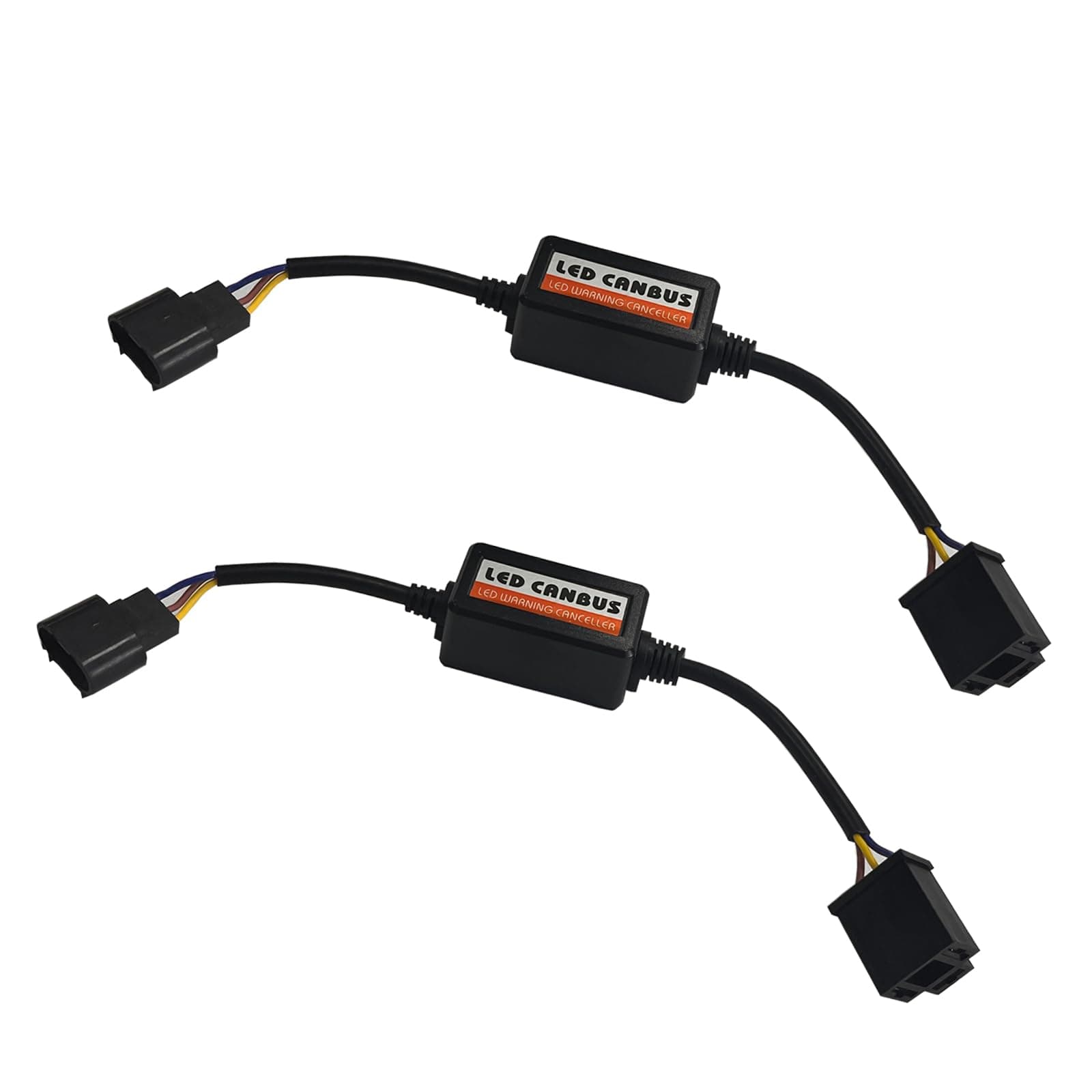 2pcs H13 to H4 Warning Error Decoder, Anti Flicker Harness Canceller Canbus Decoder for LED Headlights H4 H13 Adapters-1 Pair
