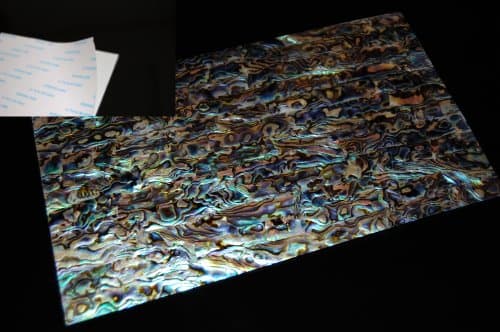 Blue Paua Shell Coated Adhesive Veneer Sheet (9.4" x 5.5" x 0.007")