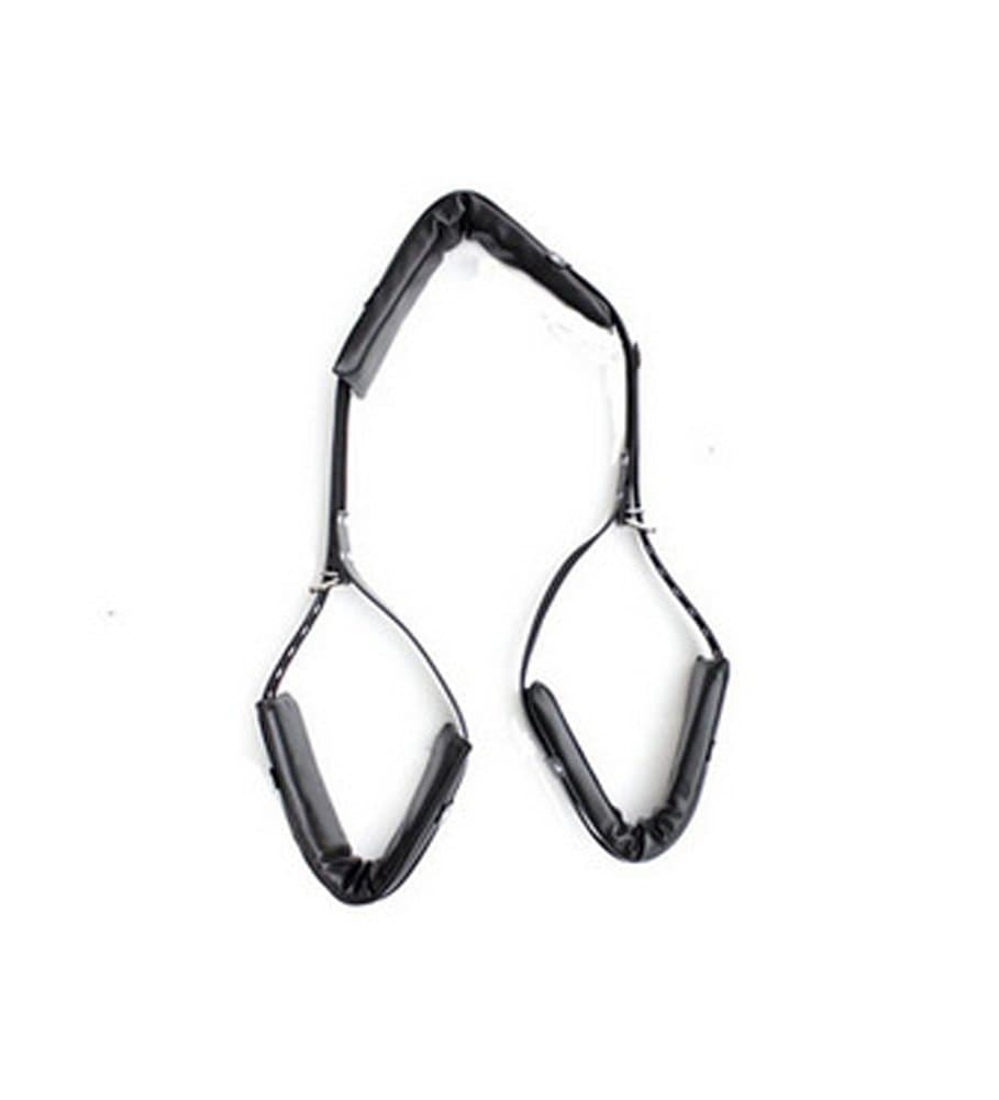 Artificial Leather Open Thigh Spreader Body Binding Set Toy+Bells Long Chain Clip