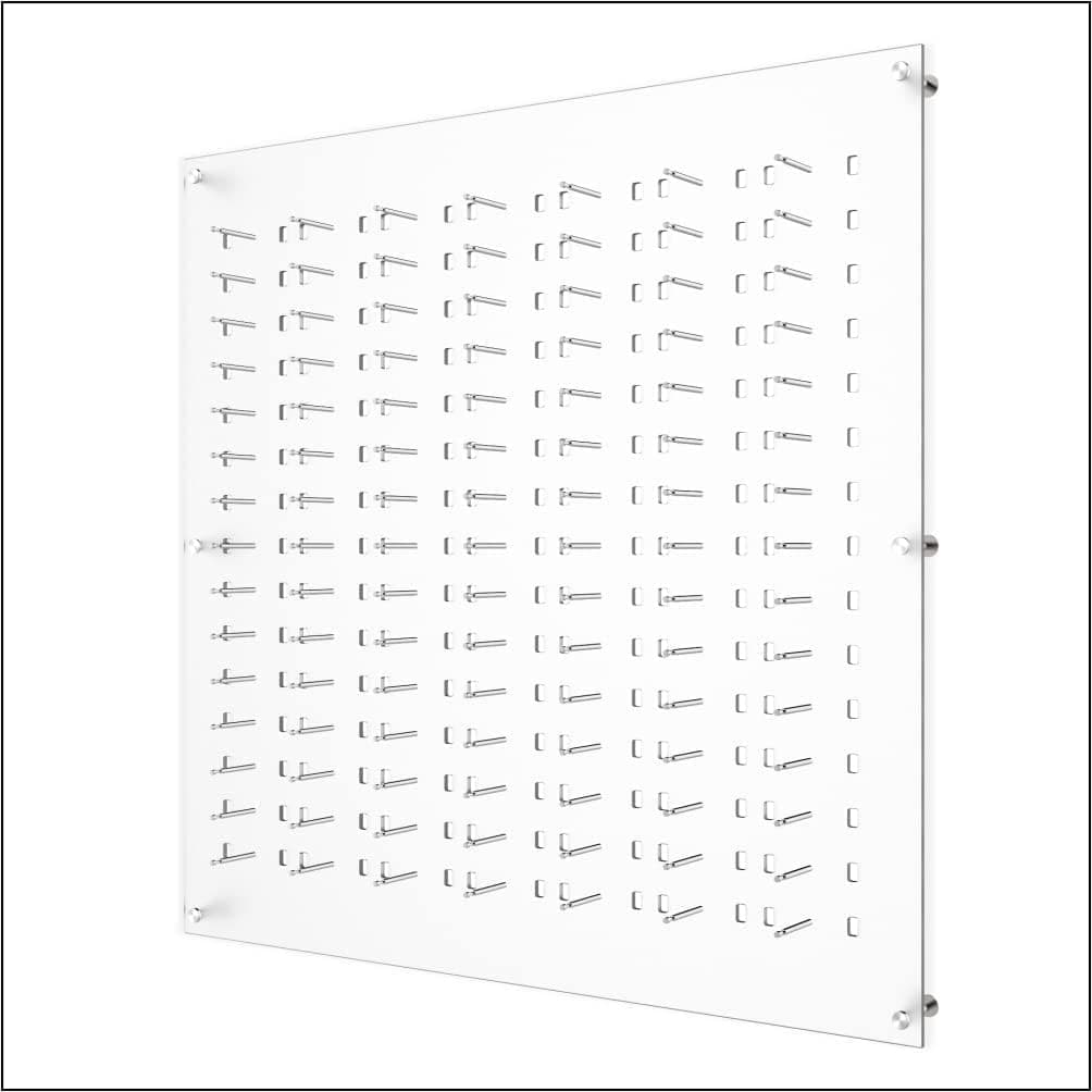 Optical Display for 105 Eyewear Frames - Wall Mount Acrylic Eyewear or Sunglass Display Package in Polar White – 47.5” (H) X 47.5” (W)
