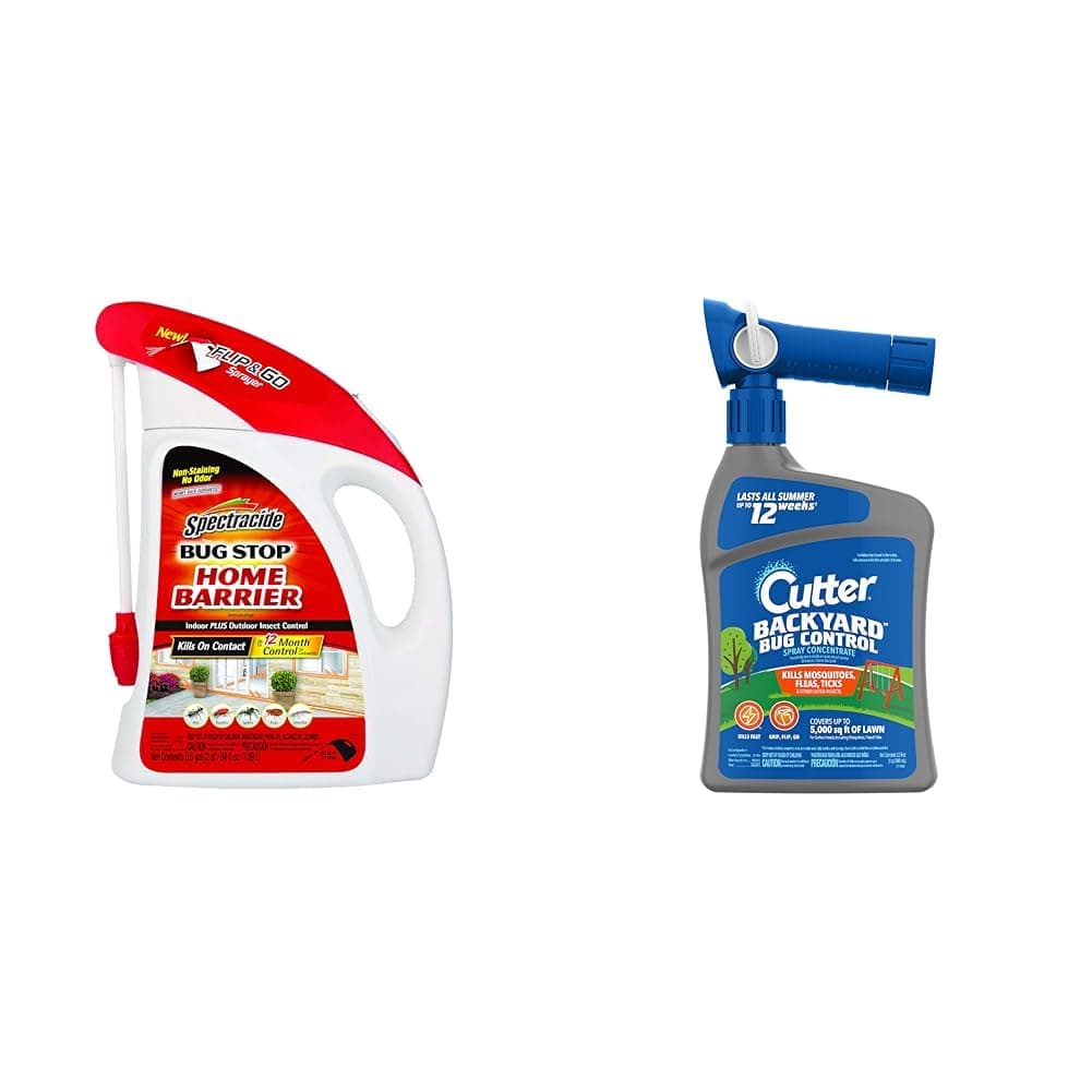 Spectracide Bug Stop Home Barrier & Cutter Backyard Bug Control Spray Kills Ants, Roaches, Spiders, Mosquitoes, Fleas