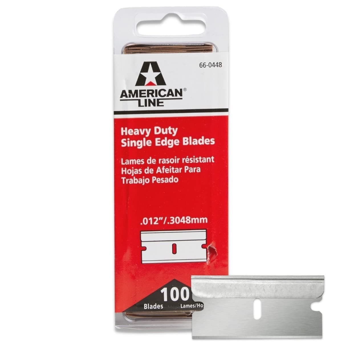 Single Edge Razor Blades - 100-Pack - 0.012" Heavy Duty High Carbon Steel for Extra Durability and Long Life - 66-0448