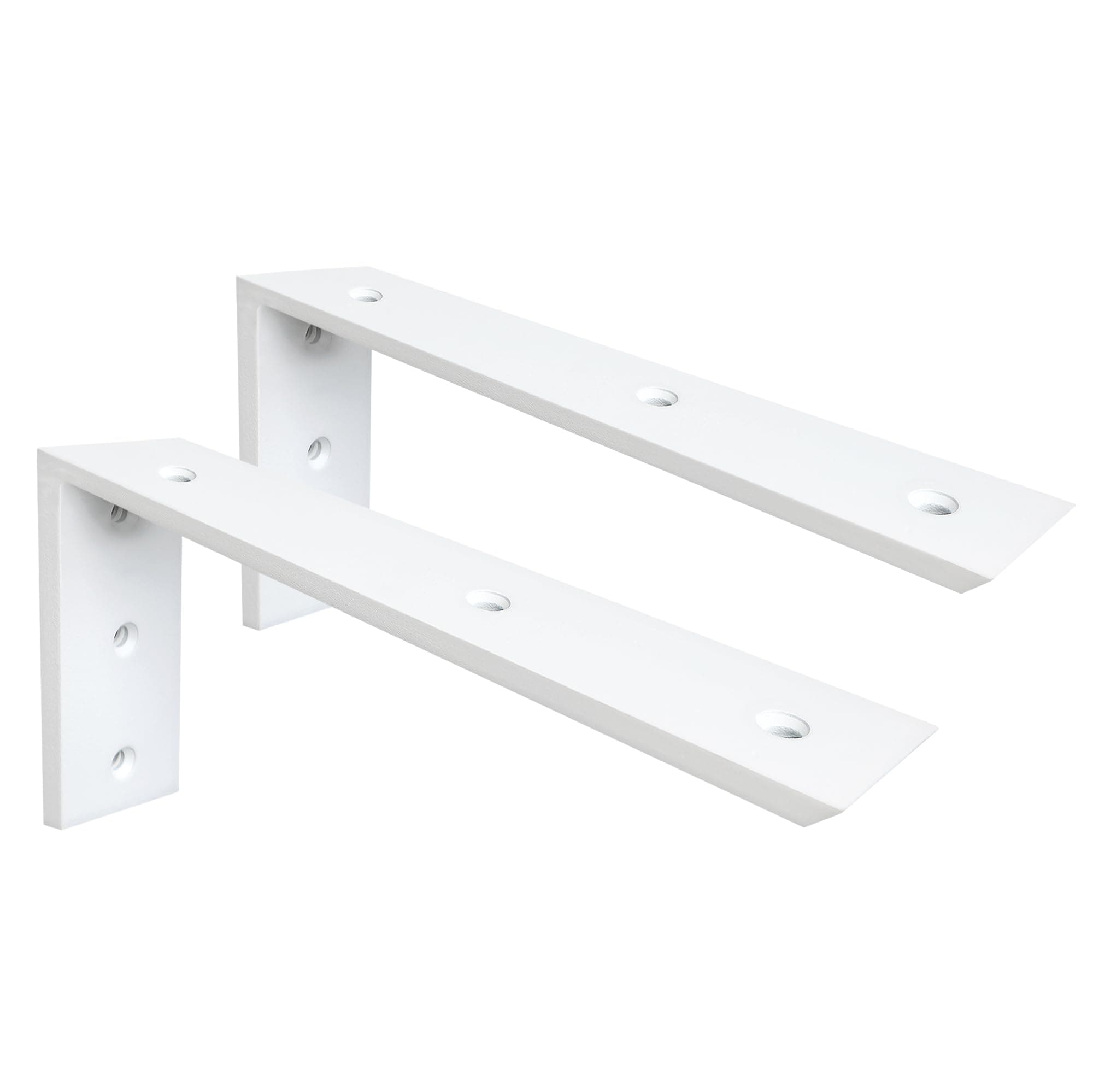 WINKER Countertop Support Bracket 2 Pack Heavy Duty 3/8" Thick Hidden L Shelf Bracket 12" x 6" x 2.5" Metal Corbels for Quartz/Granite/Wood/Concrete/Laminate Countertops, White