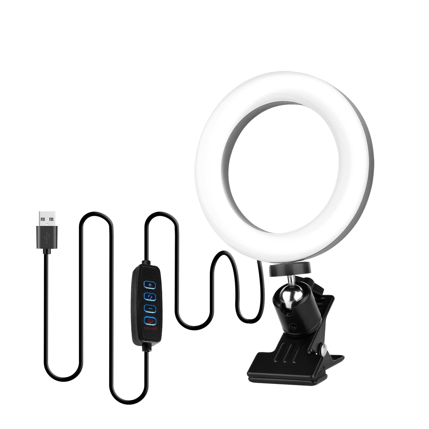 Ring Light with Clamp for Laptop, 4.5" Led Video Conference Lighting Kit,3 Light Modes & 10 Brightness for PC Monitor/Makeup/YouTube/Live Streaming/Photo/TiK Tok