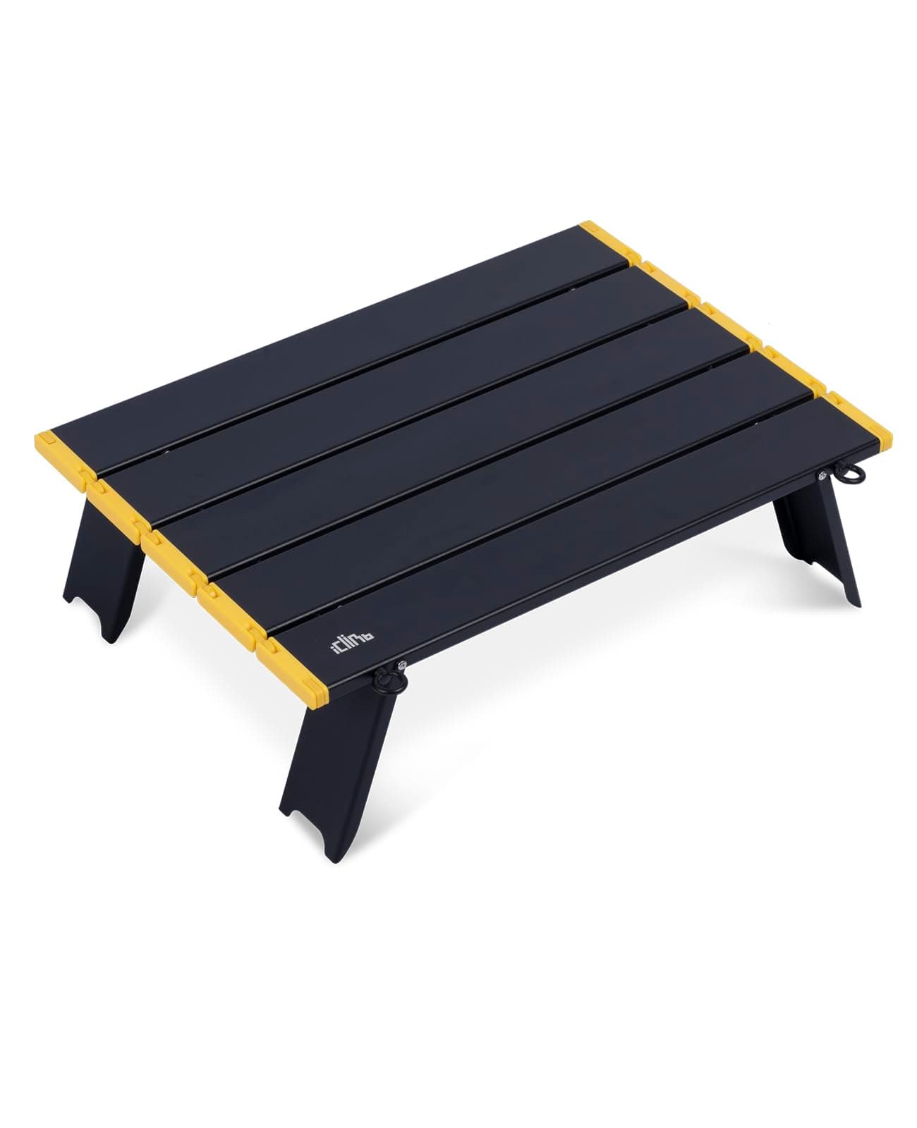 iClimb Ultralight Compact Mini Beach Picnic Folding Alu. Table with Carry Bag, Two Size (Black - S)