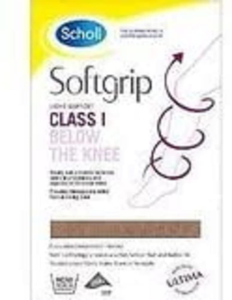 Scholl Softgrip Light Support Class I Compression Stockings for Women - Below The Knee, Closed Toe - Natural, Medium, Stockings for Travel, Varicose Veins, Swelling Relief