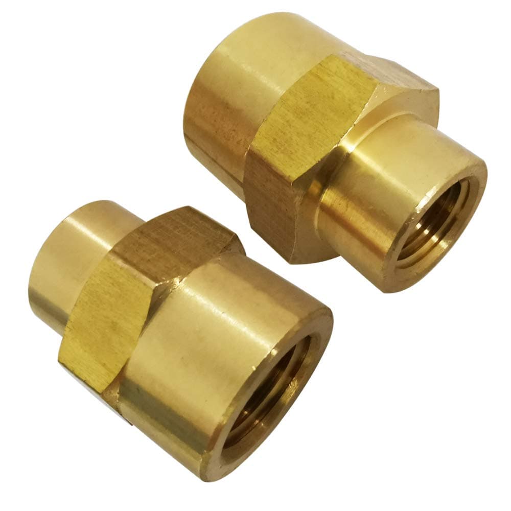 Legines NPT Reducing Coupling Brass 1/4" Female x 1/8" Female, Hex Reducer Coupler Adapter Pipe Fitting 1200psi (Pack of 2)