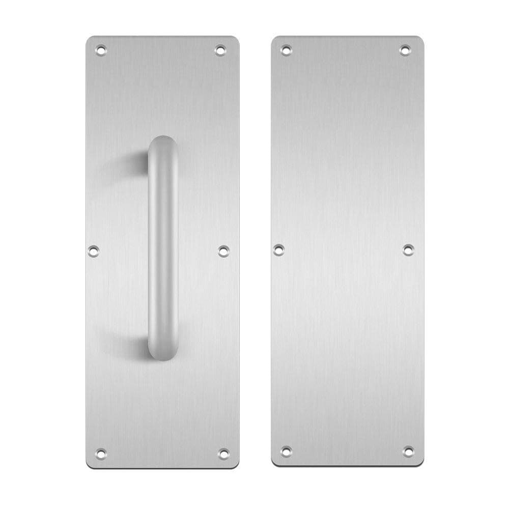 304 Stainless Steel Door Handle, Pull and Push Plate Door Handle with Screws, 1 Set (3.94Inch Width x 11.81Inch Height x 0.04Inch Thick)