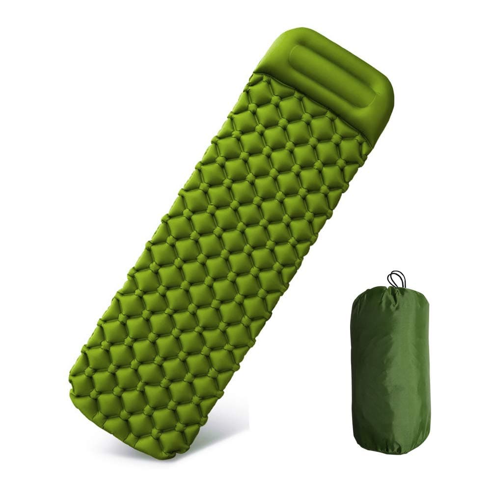 Sleeping Pad for Camping - Ultralight Sleeping Mat for Camping, Backpacking, Hiking, Beach - Lightweight, Inflatable & Compact Camping Air Mattress with Pillow