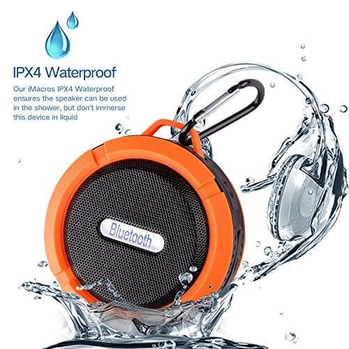Mini Shower Speaker, Retround Portable Wireless Bluetooth Speakers with Enhanced Bass, Built-in Mic, SD Card Slot Rechargeable Water Resistance for iPhone Android Smartphone